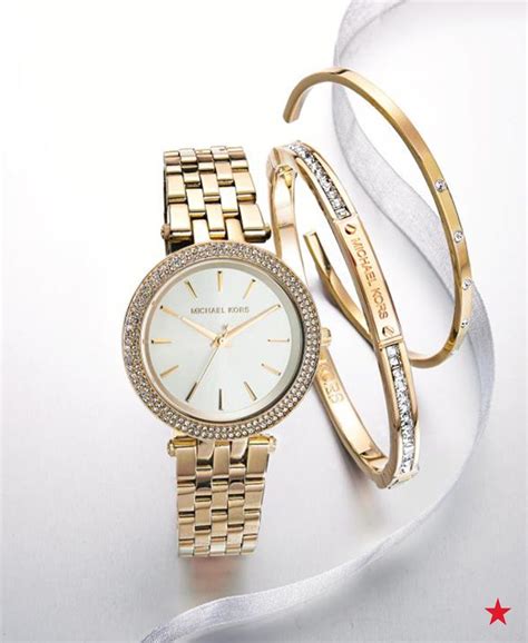 michael kors mini darci gold-tone watch and bracelet gift set|Michael Kors Women's Mini Darci Gold.